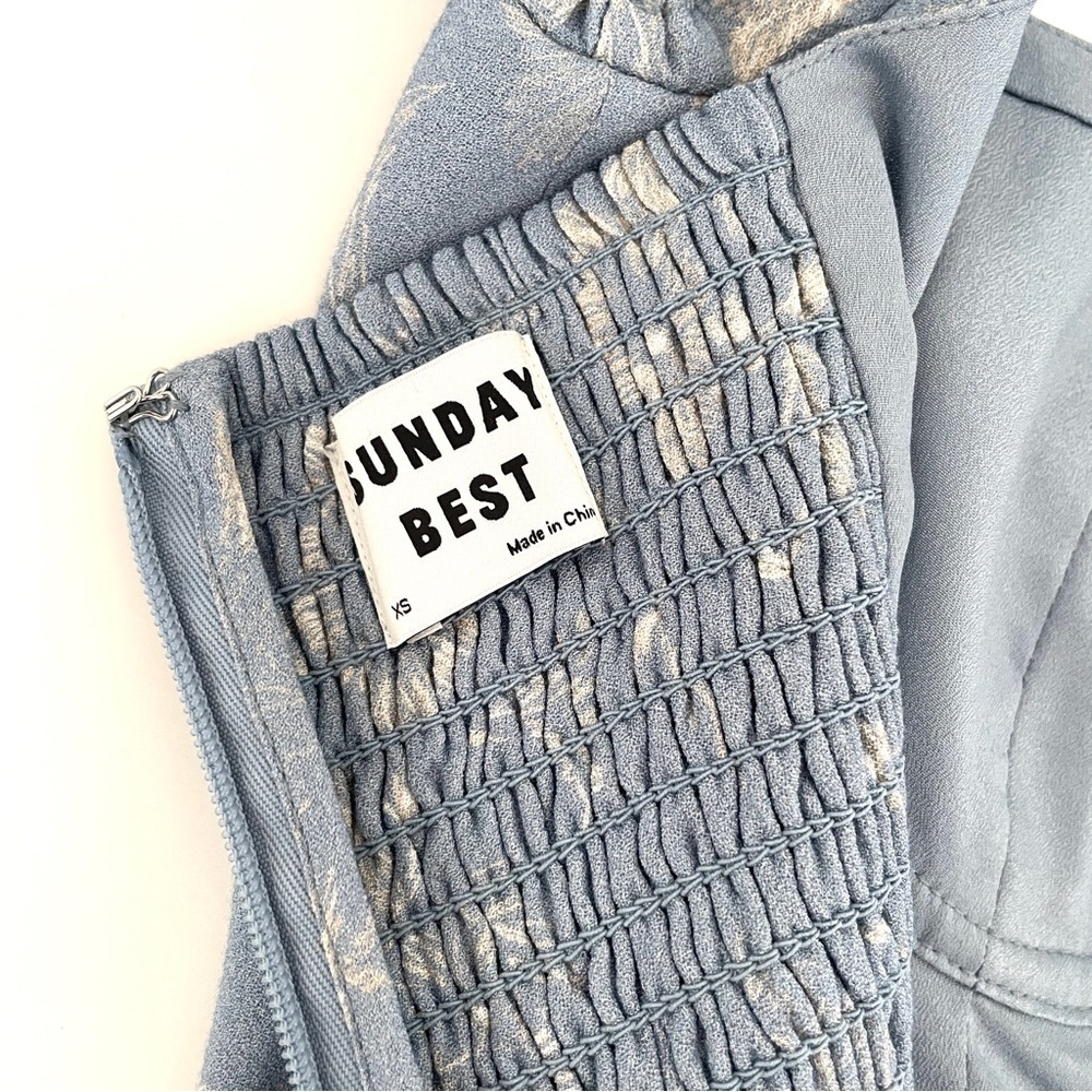 Aritzia Sunday Best Savannah Dress in Dune Blue Whisper White - Picture 10 of 13